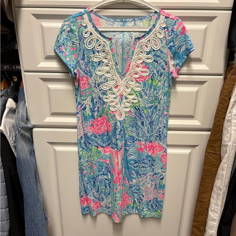 Lilly Pulitzer Blue and Pink Women's cotton dress